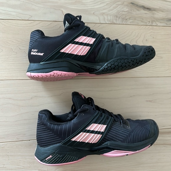 Babolat tennis shoes - Women's Propulse Fury Clay - Black/Pink - size 8.5 - Picture 2 of 7